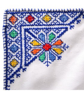 Juego Salvamanteles Y 4 Servilletas - Algodón Y Bordados - Oroducto Artesanal - Varios Colores