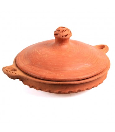 Tajín Barro - Tapadera Con Asa - Modelo 2 - Cocina Casera Y Sana - 21 cm