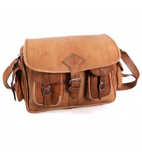 Bolso Artesanal Cuero - 6 Bolsillos - 2 Colores - Artesanal