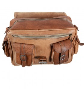 Bolso Artesanal Cuero - 6 Bolsillos - 2 Colores - Artesanal