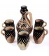 Game decanter with glasses - Berber-style - ceramic - craft piece