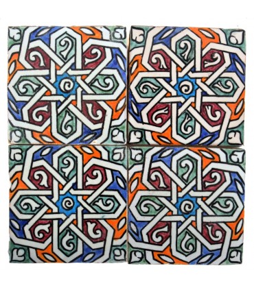 Al-Andalus - carreaux faits à la main 10 cm - plusieurs motifs - - modèle 36