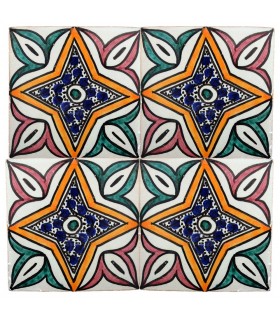Al-Andalus - 10 cm - verschiedene Designs - handgefertigte Fliesen - Modell 36