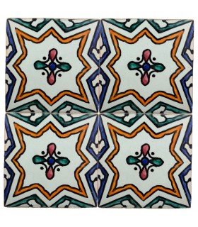 Al-Andalus - 10 cm - verschiedene Designs - handgefertigte Fliesen - Modell 36