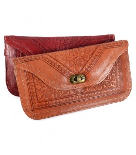 Portfolio skin with handle - embossed leather - various colors - 2 sizes