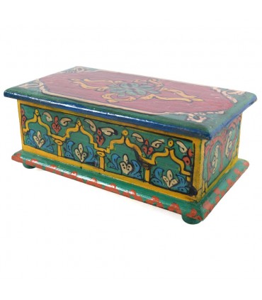 Caja Árabe - Hecho y Pintado a Mano - Colores Alegres - Calidad