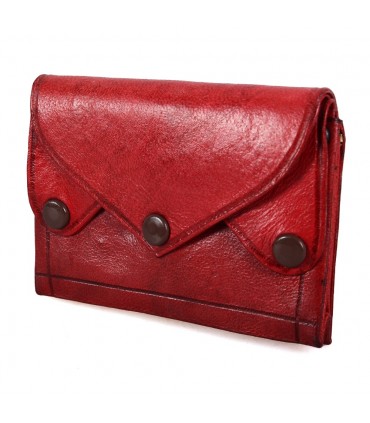 Portafoglio in pelle - Chiusura a clip - 4 tasche