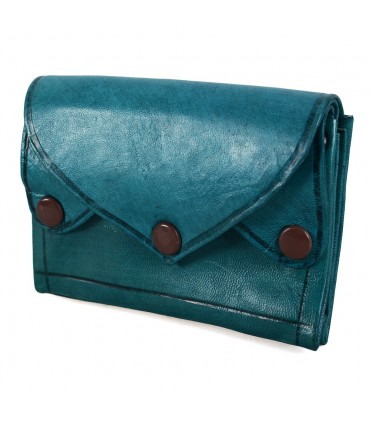 Leder Leder Geldbörse - Clip Verschluss - 4 Taschen