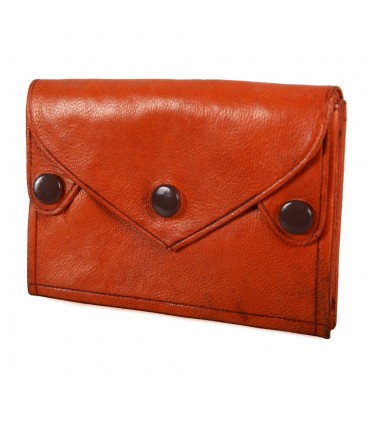 Leather Wallet - Clip Closure - 4 Pockets