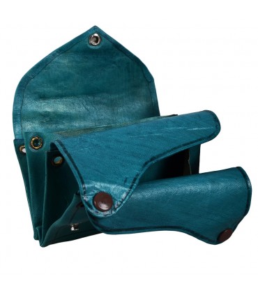 Portafoglio in pelle - Chiusura a clip - 4 tasche