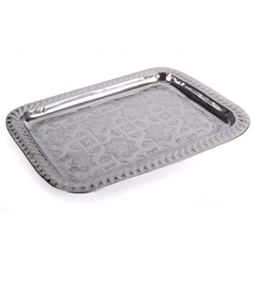 Rectangular Tea Tray - Andalusian Engraving - Wavy Edge
