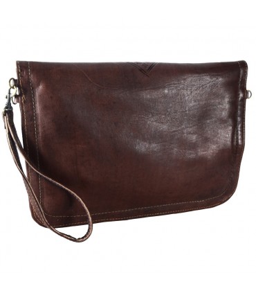 Tasche handgemachtes Leder - Hand oder hängende - 2 Fächer - Snap - in verschiedenen Farben - 31 cm