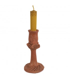 Candelabro de Barro - Artesanal - Realizado Artesanalmente - 15 cm