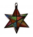 Arabic Ceiling Lamp - Andalusian Star - Glass and Metal - Moroccan Crafts - Najma Model