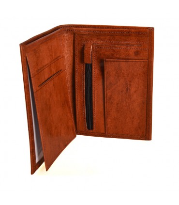 Portafoglio in pelle per portafoglio - Modello Zeina - Artigianale