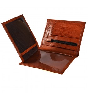 Portafoglio in pelle per portafoglio - Modello Zeina - Artigianale