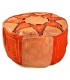 Bicolor Leather Puff - Arab Mosaic Design - Artisan - Laun Model