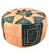 Bicolor Leather Puff - Arab Mosaic Design - Artisan - Laun Model