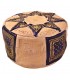Bicolor Leather Puff - Arab Mosaic Design - Artisan - Laun Model