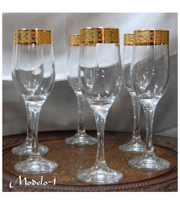 Spiel 6 Gläser - edge-Gold - 4 Modelle