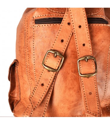 Handmade Leather Backpack - 4 Compartments - Model Beldi