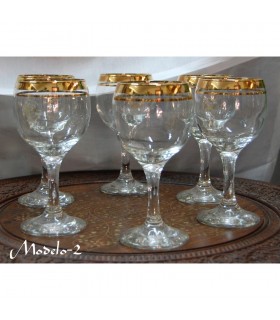 Jeu de 6 verres - or - 4 modèles de bord