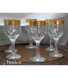 Jeu de 6 verres - or - 4 modèles de bord