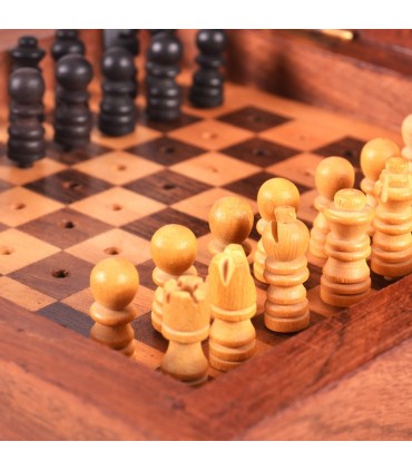 Échecs de voyage - Jetons ancrés - Fait main - 13 cm - Modèle Rihla