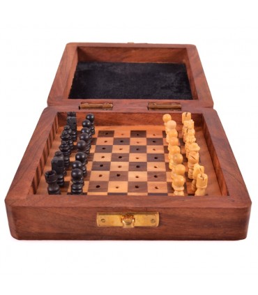 Reiseschach - Verankerte Chips - Handgefertigt - 13 cm - Modell Rihla