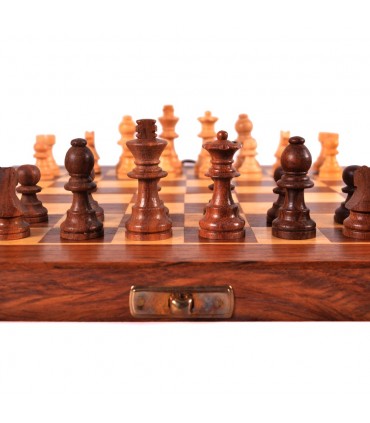 Folding Wood Chess - Handmade Chips - Akla Model