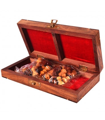 Ajedrez Madera Plegable - Fichas Artesanales - Modelo Akla