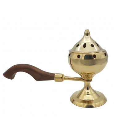 Incensario Bronce - Asa Madera - Modelo AHKAM