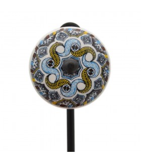 Forgia e appendiabiti in ceramica - Disegno floreale - Modello Kazakistan