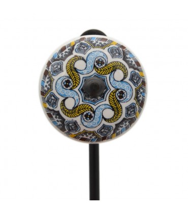 Forgia e appendiabiti in ceramica - Disegno floreale - Modello Kazakistan