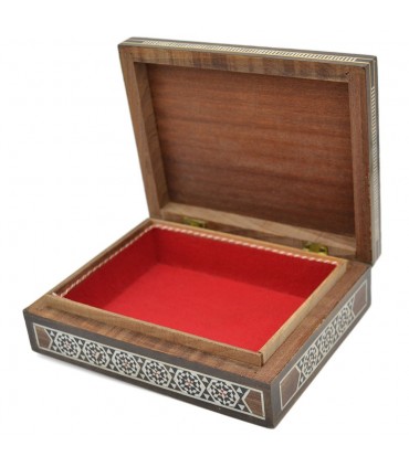 Boîte rectangulaire incrustée - Syrie - Modèle Mayadin - 18 cm