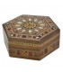 Caja Hexagonal Taracea Siria - Diseño Mosáico - Modelo Hama 10 cm