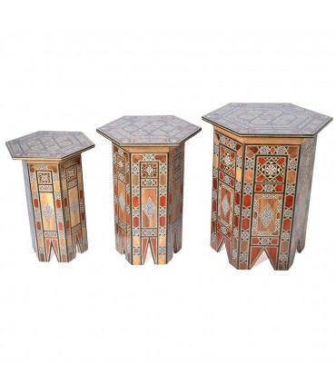 Mesa Hexagonal Taracea - SIRIA - Modelo TAWILA