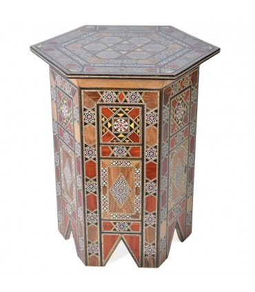 Mesa Hexagonal Taracea - S I R I A - Modelo TAWILA
