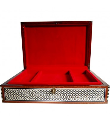 Boîte à bijoux marqueterie velours grand - plateau - Egypte - nouveauté