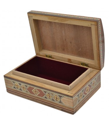 Baul Taracea Siria - Tapa Madera Tallada - 15 cm