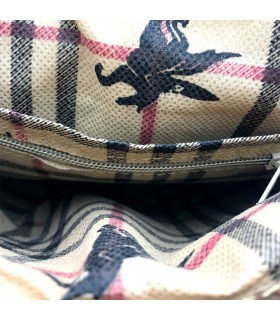 Small Embossed Leather Backpack - Camel Model - 6 Pockets