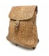 Petit sac à dos en cuir embossé - Modèle camel - 6 poches