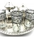 Juego de Té Arabe- Tetera - Bandeja Patas - 3 Vasos - Azucarero