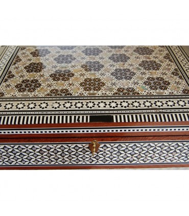 Boîte à bijoux marqueterie velours grand - plateau - Egypte - nouveauté