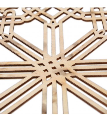 Celosia Decoracion Arabe - Madera Laminada Corte por Laser - Modelo 15 - 25 cm