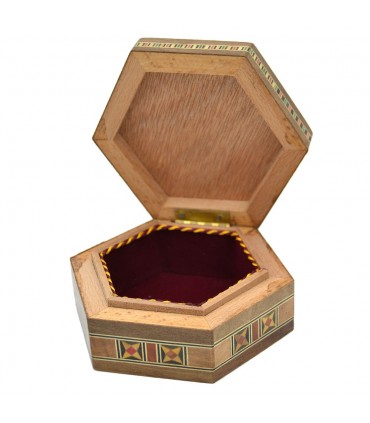 Arab Box Taracea Siria Hexagonal - Star Cap 12 Tips - 11 cm