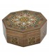 Boîte arabe incrustée octogonale syrienne - Couvercle étoile à 8 pointes - 11,5 cm