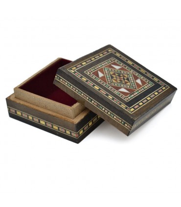 Syrian Square Arabic Tabernacle Box - Decorated Cover - 7.5 cm