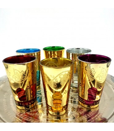 Juego 6 Vasos De Té AT Modelo 2 - Varios Colores