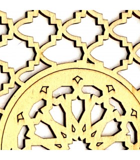 Grade de Decoração Árabe - Madeira Laminada Cortada a Laser - Modelo 16
